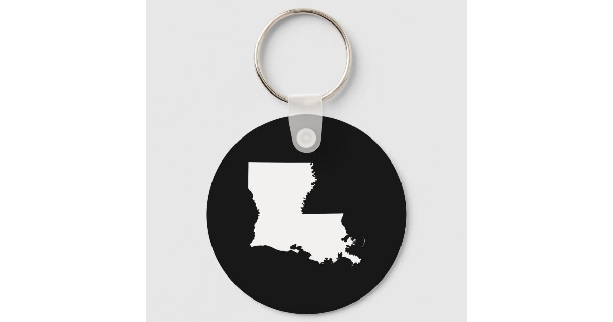 Louisiana in White and Black Keychain
