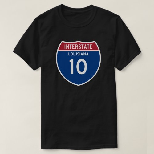 Louisiana LA I_10 Interstate Highway Shield _ T_Shirt