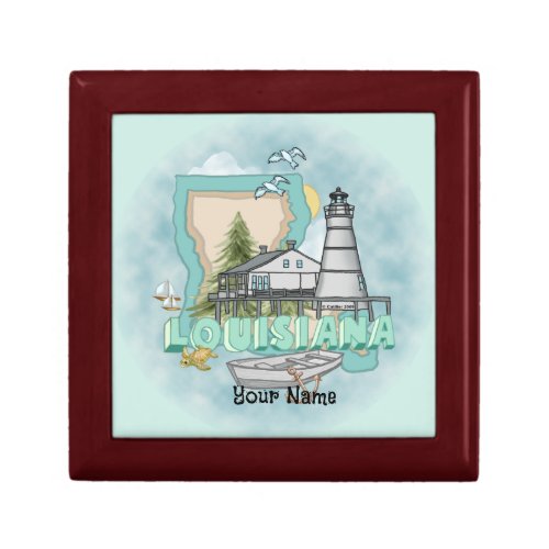Louisiana Lighthouse custom name Gift Box