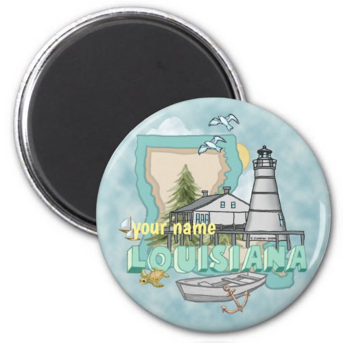 Louisiana Lighthouse custom name  magnet