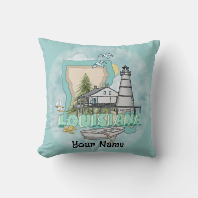 Louisiana Lighthouse  Throw Pillow (Front)