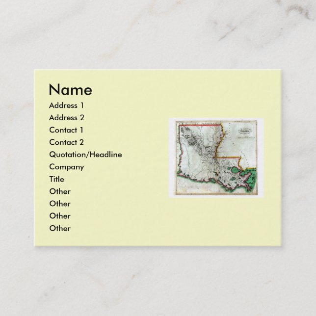 Louisiana Map and State Flag Business Card (Front)