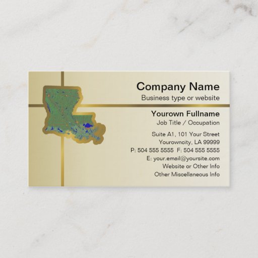 Customizable Louisiana Map Business Card