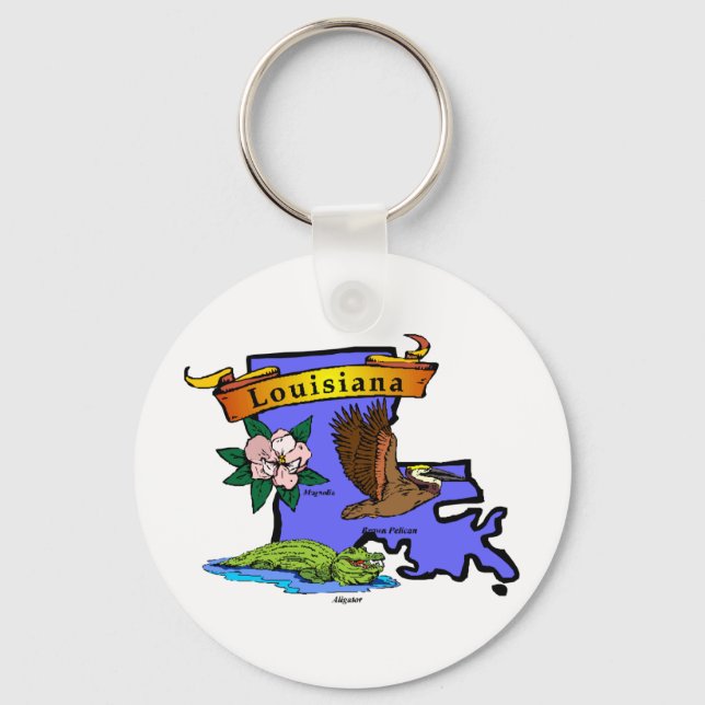 Louisiana Map Keychain (Front)