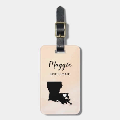 Louisiana Map Luggage Tag Wedding Party Welcome Luggage Tag