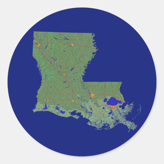 Louisiana Map Sticker (Front)