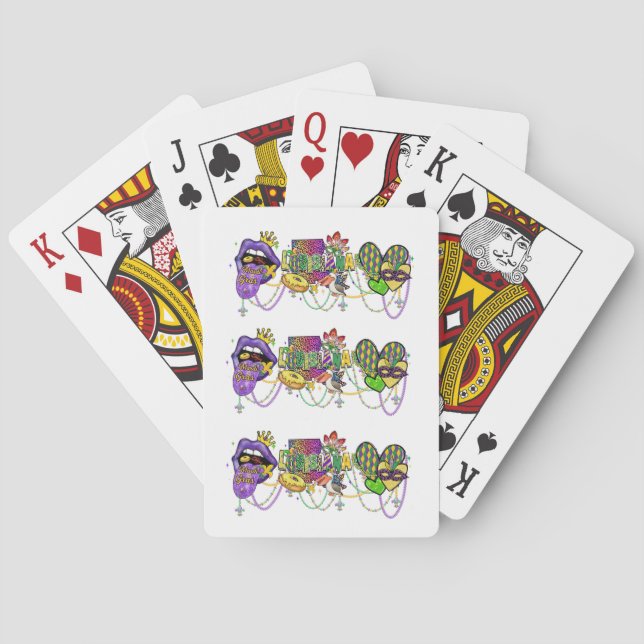 Louisiana Mardi Gras Celebration Purple and Gold  Poker Cards (Back)