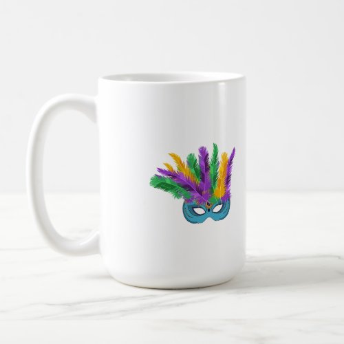 Louisiana Mardi Gras Holiday Feathered Mask Coffee Mug