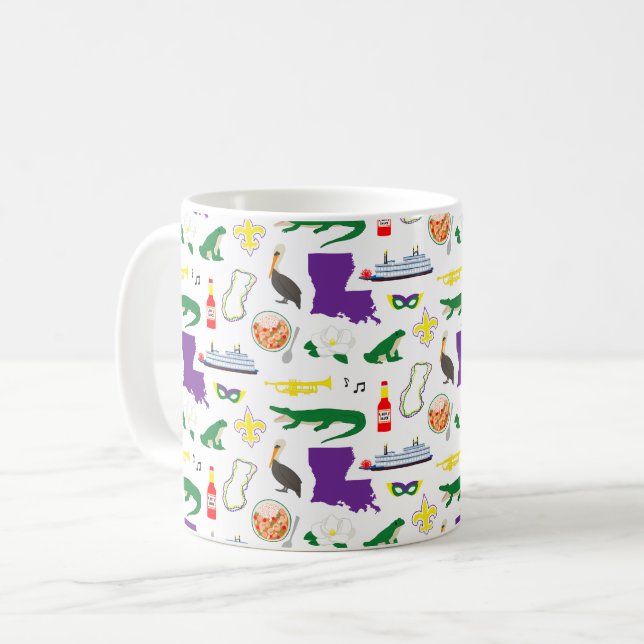 Louisiana New Orleans Mardie Gras Coffee Mug (Front Left)