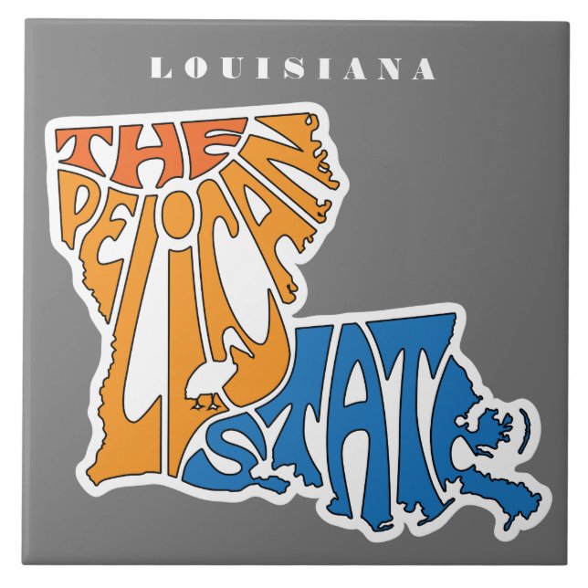 Louisiana Nickname Word Art Ceramic Tile (Front)