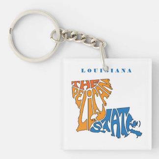 Louisiana Nickname Word Art Keychain