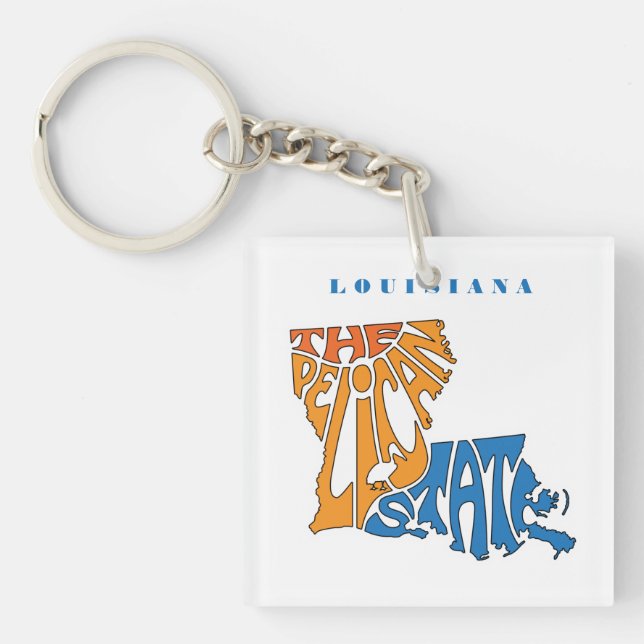 Louisiana Nickname Word Art Keychain (Front)