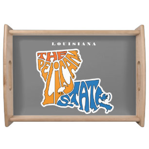 Louisiana Nickname Word Art Serving Tray