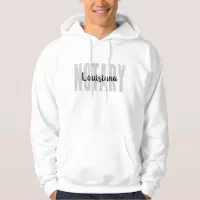 Louisiana Notary Public Faded Black Big Font Hoodie