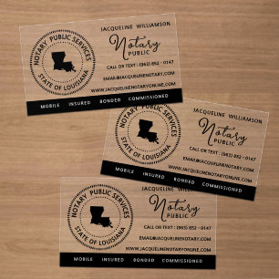 Louisiana Notary Public Services Clear Business Cards