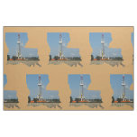 Louisiana  Oil  Gas Rig  Print Fabric  9" Square