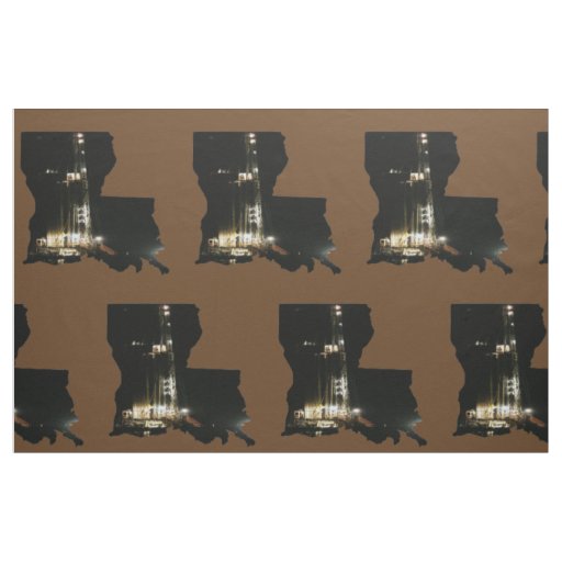 Louisiana Oil Gas Rig  Print Fabric  9" Square