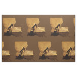 Louisiana Oil  Pump Jack  Print Fabric  9&quot; Square
