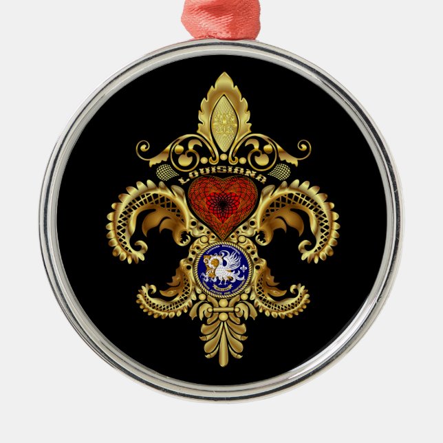Louisiana Ornaments  Premium Round (Front)