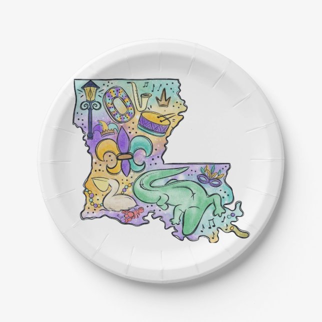 Louisiana Paper Plate (Front)