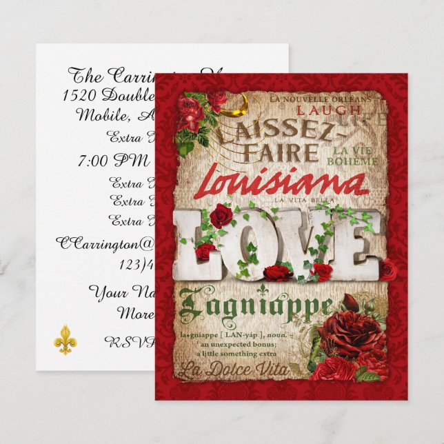Louisiana Party Invitation (Front/Back)