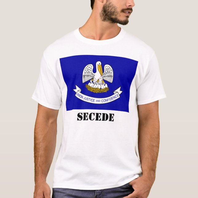 louisiana-pelican-flag, SECEDE T-Shirt (Front)