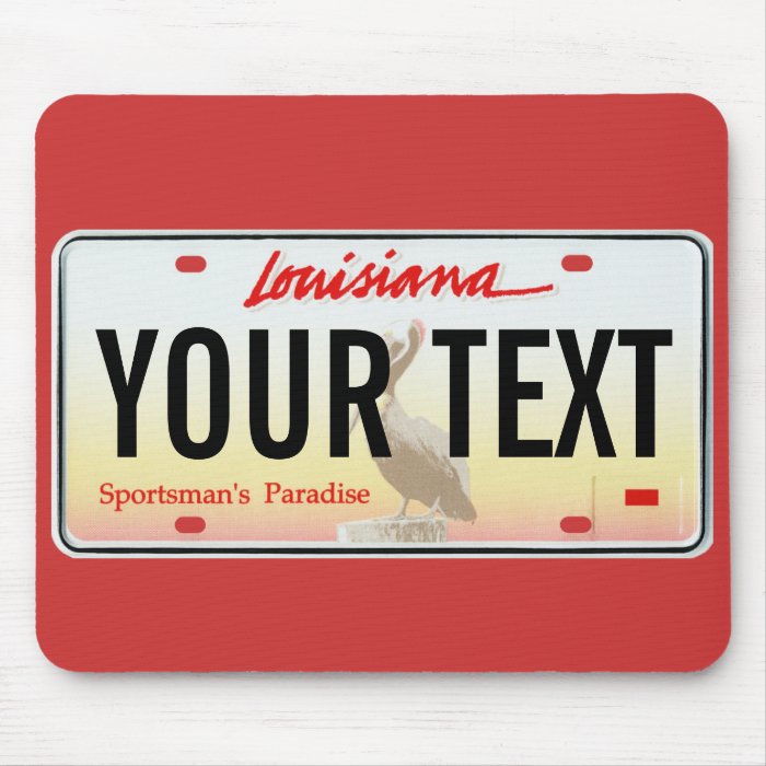 Louisiana Pelican License Plate Mouse Pad Zazzle