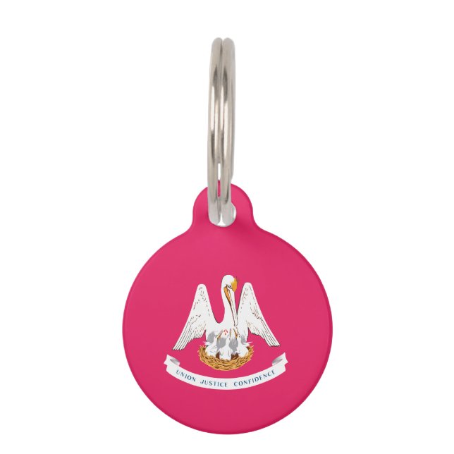 Louisiana pelican pet ID tag (Front)
