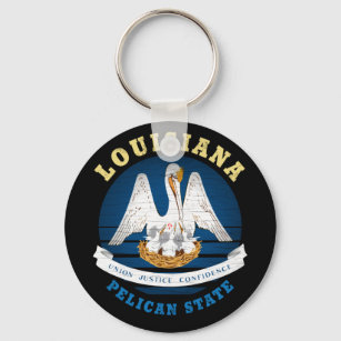 Louisiana State Keychain with Cities