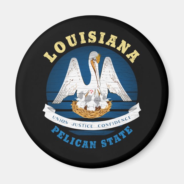 LOUISIANA PELICAN STATE FLAG MAGNET (Front)