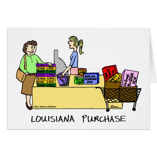 Louisiana Purchase Cartoon Card (Front Horizontal)