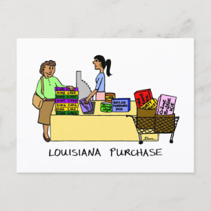 Louisiana Purchase Fun Mardi Gras Cartoon Humor Postcard