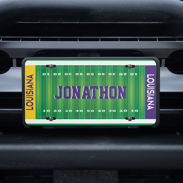 Louisiana Purple Gold Add Name Football License Plate (Creator Uploaded)
