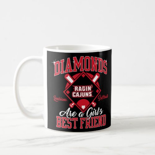 Louisiana Ragin Cajuns Softball Diamond Black  Coffee Mug