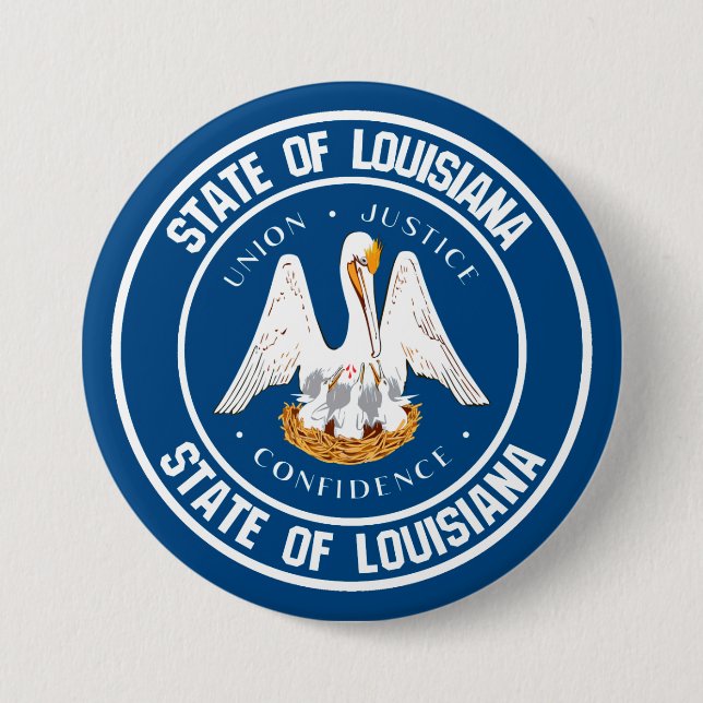 Louisiana Round Emblem Button (Front)