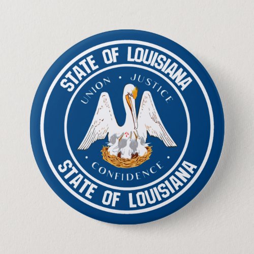 Louisiana Round Emblem Button