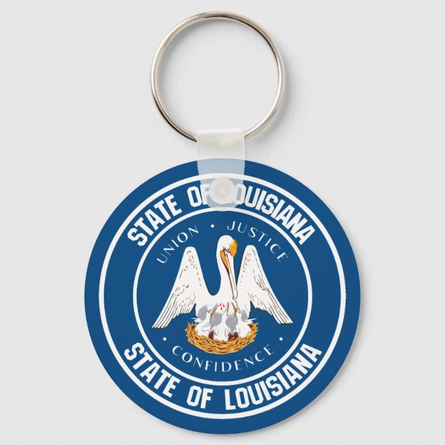 Louisiana Round Emblem Keychain (Front)