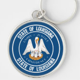 Louisiana State Flag Key Chain 2 Sided Key Ring