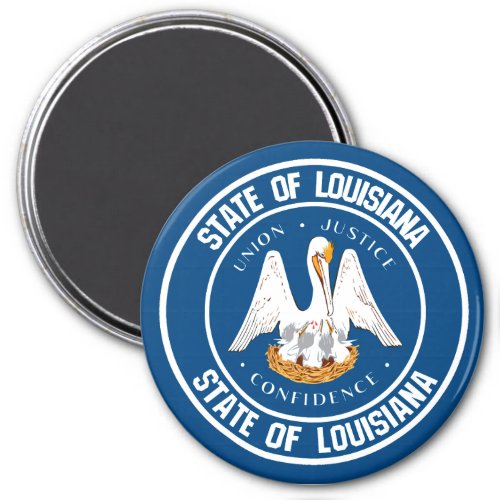 Louisiana Round Emblem Magnet