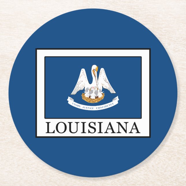 Louisiana Round Paper Coaster (Front)