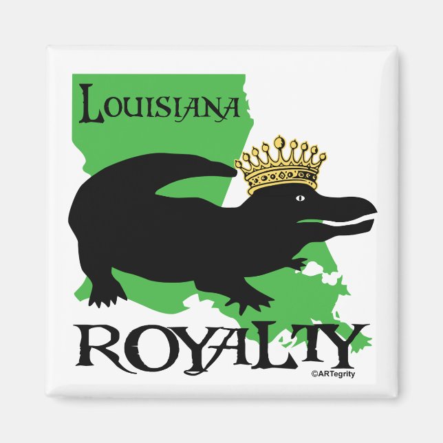 Louisiana Royalty (black gator) Magnet (Front)