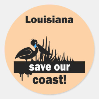 Louisiana save our coast classic round sticker