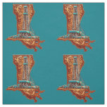 Louisiana Shape with Oil Gas Drilling Rig Fabric