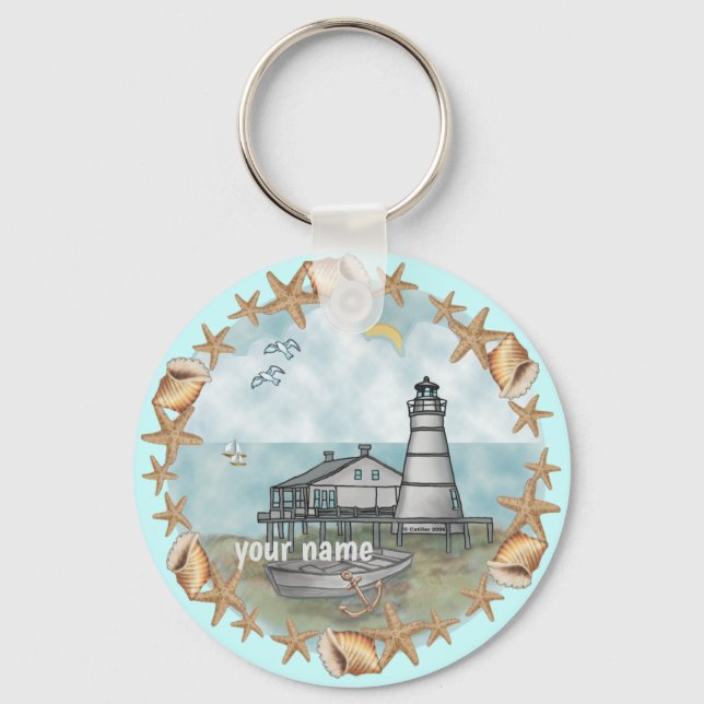 Louisiana Shells lighthouse keychain (Front)