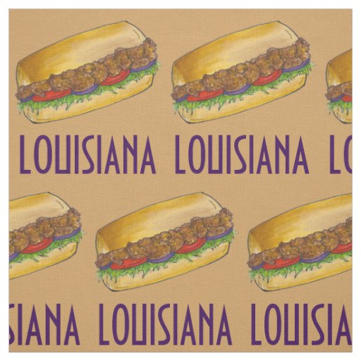 Louisiana Shrimp Po'Boy New Orleans Sandwich Fabric