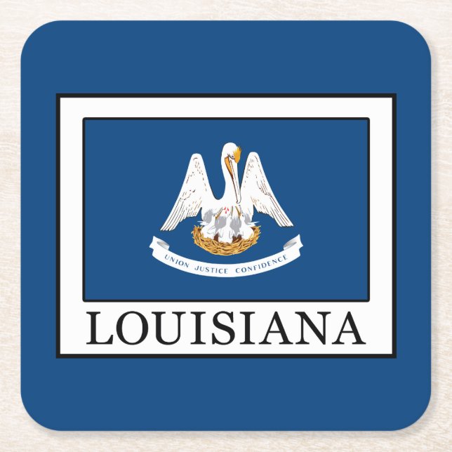 Louisiana Square Paper Coaster (Front)