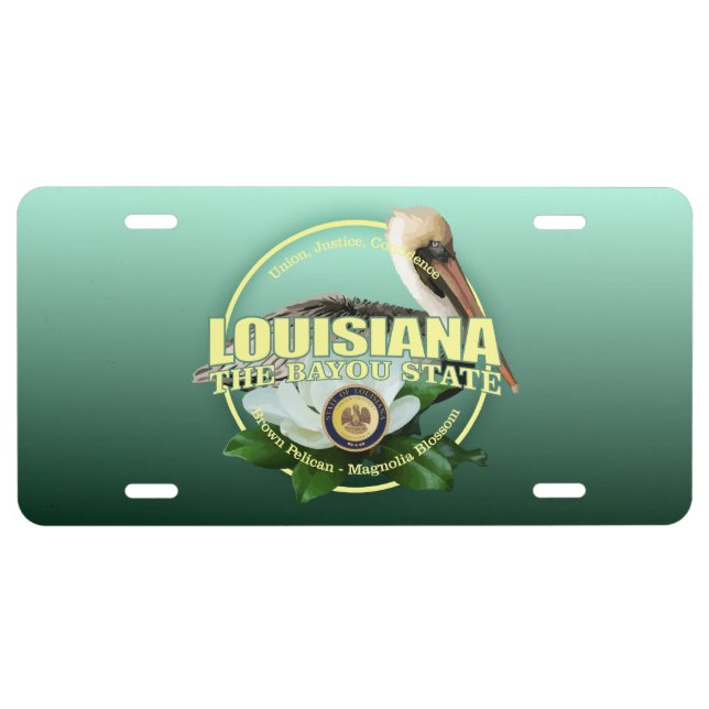 Louisiana State Bird & Flower License Plate (Front)