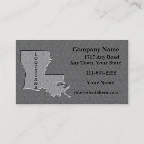 Louisiana State Business card  carved stone look