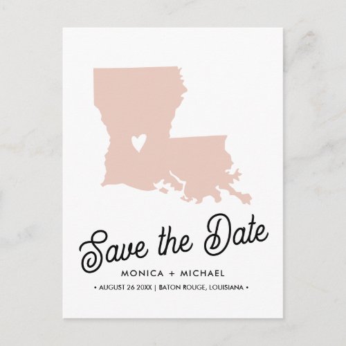 LOUISIANA State Destination Wedding  ANY COLOR    Announcement Postcard