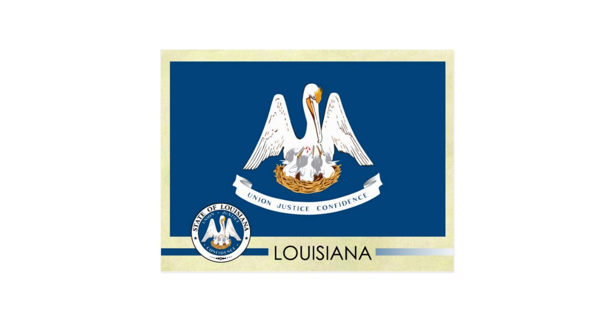 Louisiana State Flag and Seal Postcard | Zazzle